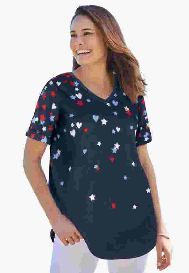 Cuffed Americana Print Tee image number 4