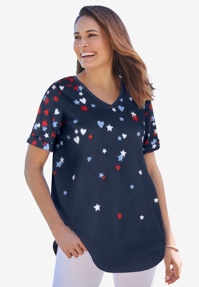 Cuffed Americana Print Tee image number 4