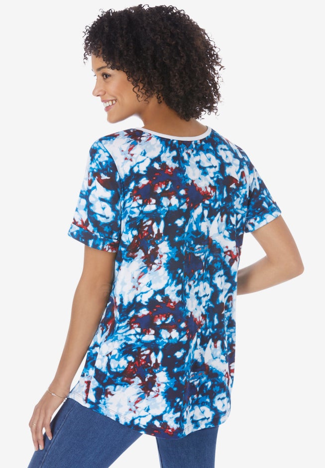 Cuffed Americana Print Tee image number 1