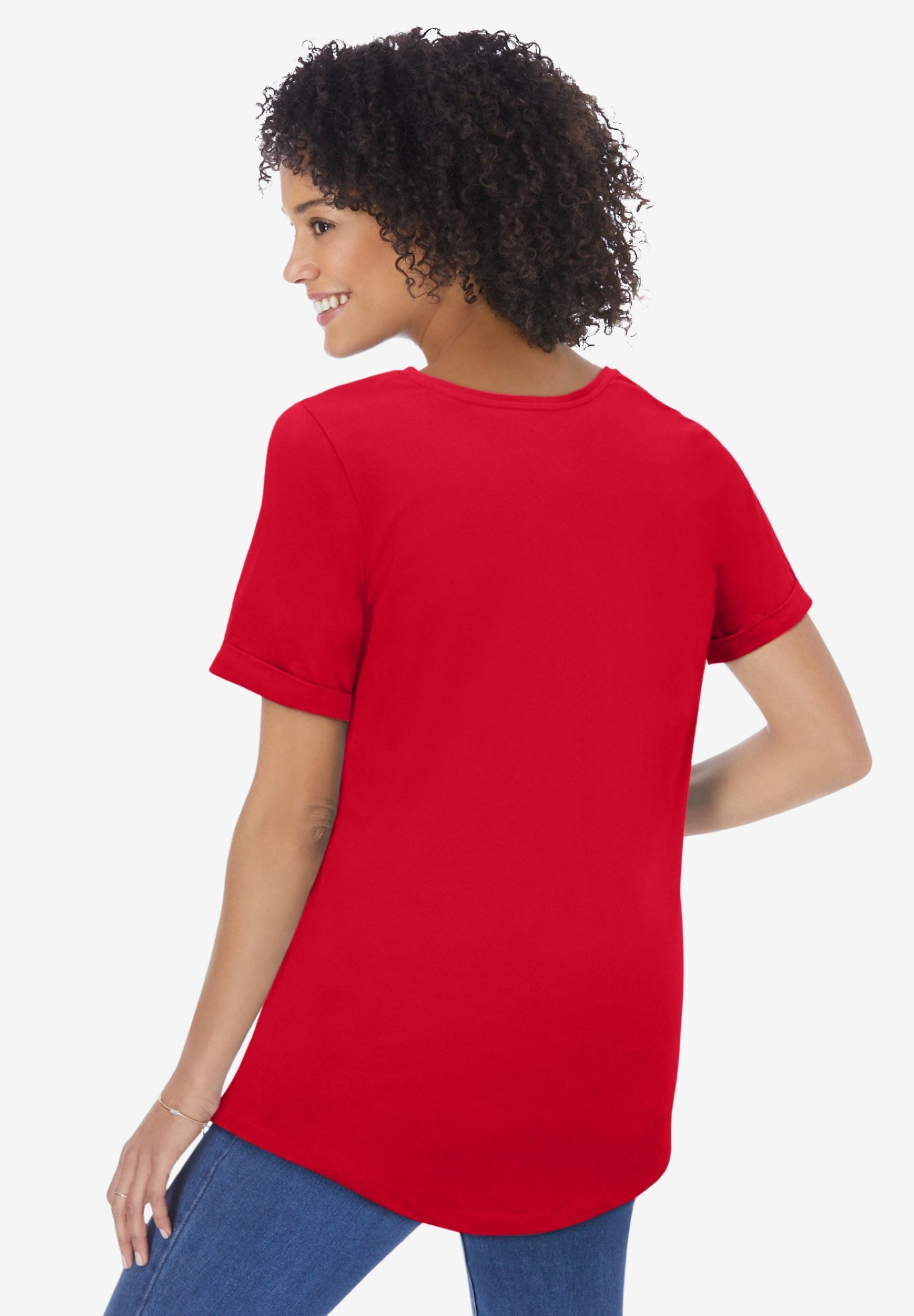 Cuffed Americana Print Tee image number 1