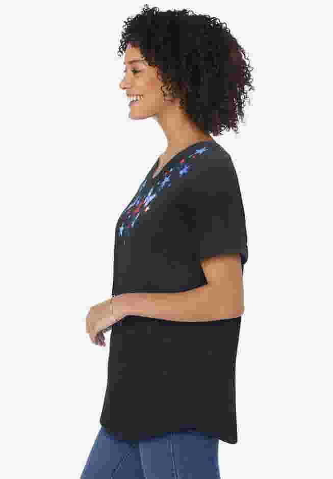 Cuffed Americana Print Tee image number 2