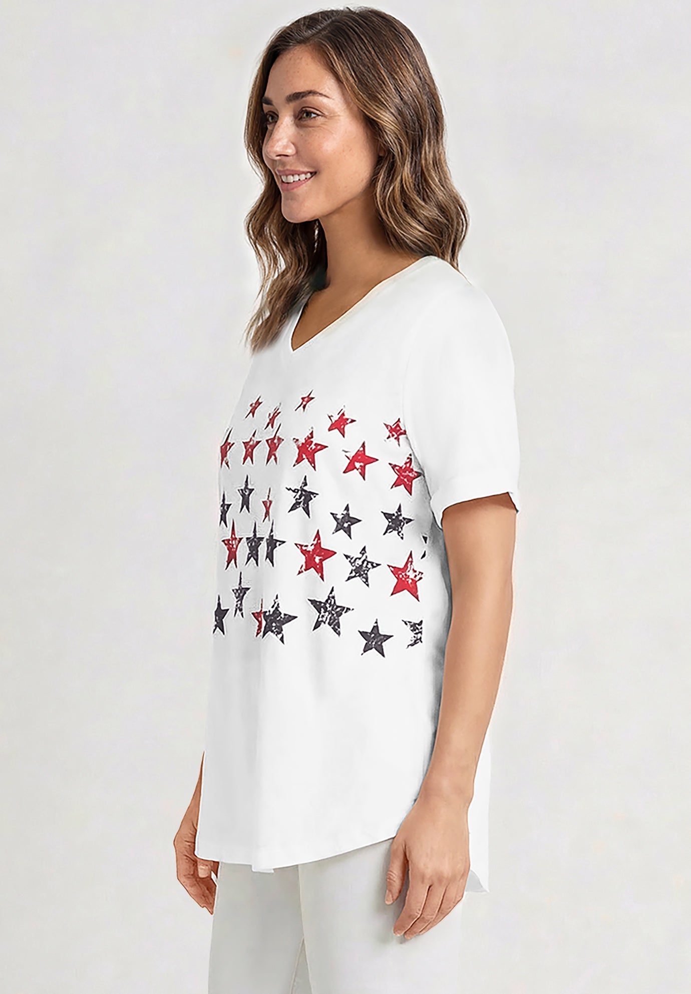 Cuffed Americana Print Tee image number 2
