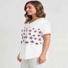 Cuffed Americana Print Tee image number null