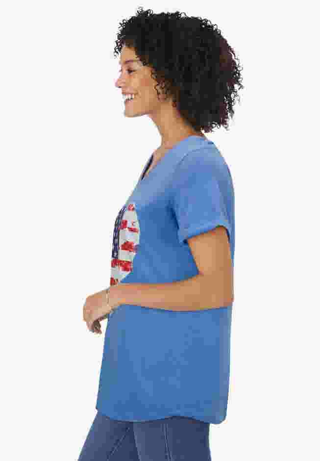 Cuffed Americana Print Tee image number 2