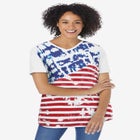 Cuffed Americana Print Tee image number null