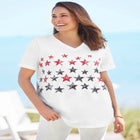 Cuffed Americana Print Tee image number null