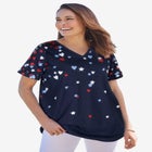 Cuffed Americana Print Tee image number null