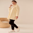 Side Snap Cowl Neck French Terry Sweatshirt Tunic image number null