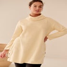 Side Snap Cowl Neck French Terry Sweatshirt Tunic image number null