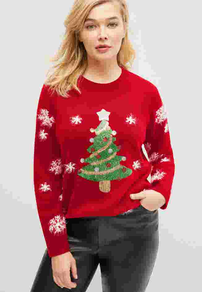 Embellished Holiday Pullover Sweater image number 0