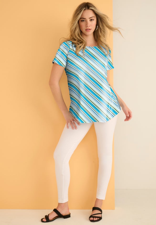 Plus Size Ultimate Cotton Crewneck Short Sleeve Swing Tee image number 8