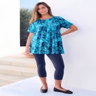 Plus Size Cotton Ultimate Swing Tee with Keyhole Back image number null