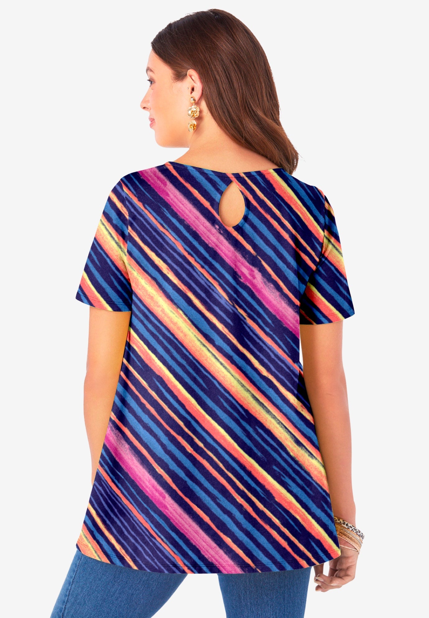 Plus Size Ultimate Cotton Crewneck Short Sleeve Swing Tee image number 1