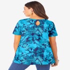 Plus Size Cotton Ultimate Swing Tee with Keyhole Back image number null