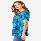 Plus Size Cotton Ultimate Swing Tee with Keyhole Back image number null