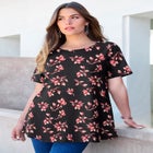 Plus Size Cotton Ultimate Swing Tee with Keyhole Back image number null