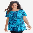 Plus Size Cotton Ultimate Swing Tee with Keyhole Back image number null