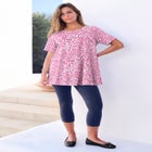 Plus Size Cotton Ultimate Swing Tee with Keyhole Back image number null