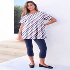 Plus Size Cotton Ultimate Swing Tee with Keyhole Back image number null