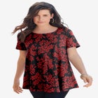 Plus Size Cotton Ultimate Swing Tee with Keyhole Back image number null