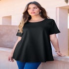 Plus Size Ultimate Cotton Crewneck Short Sleeve Swing Tee image number 0