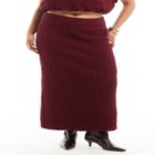 Textured Knit Column Midi Skirt image number null