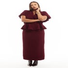 Textured Knit Column Midi Skirt image number null