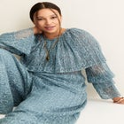 Ruffled Lace Cape Blouse image number null