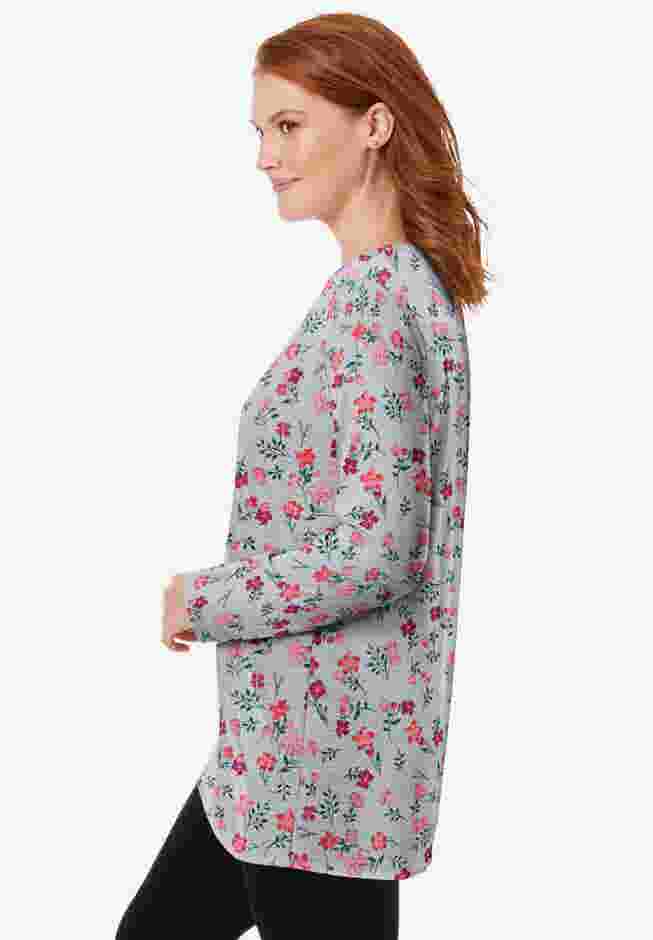 Perfect Printed Long-Sleeve Crewneck Tunic image number 2