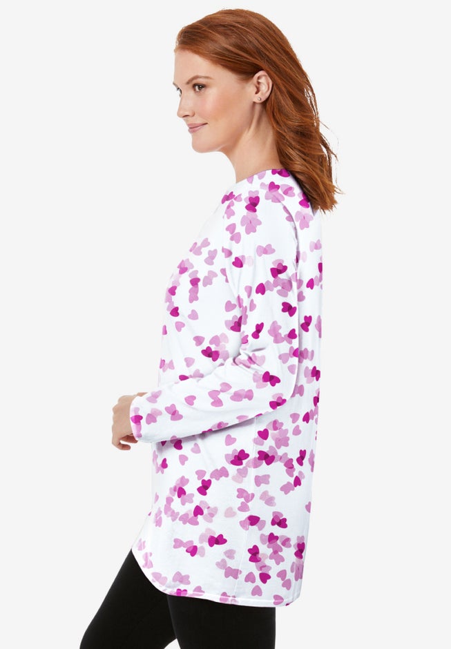 Perfect Printed Long-Sleeve Crewneck Tunic image number 2