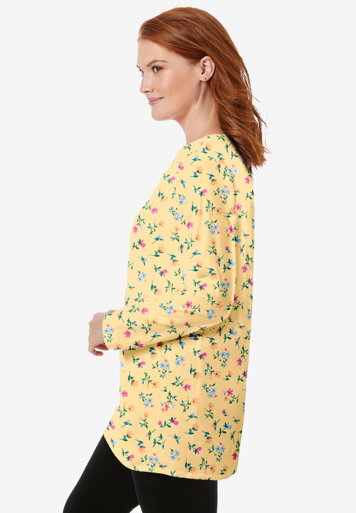 Perfect Printed Long-Sleeve Crewneck Tunic image number 2