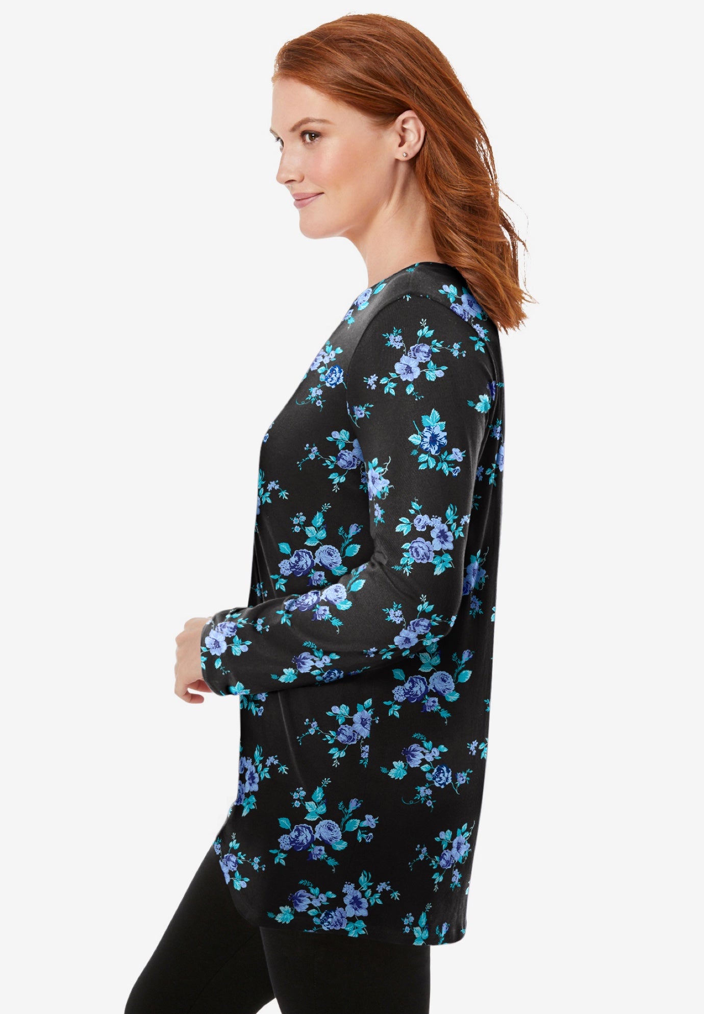 Perfect Printed Long-Sleeve Crewneck Tunic image number 2