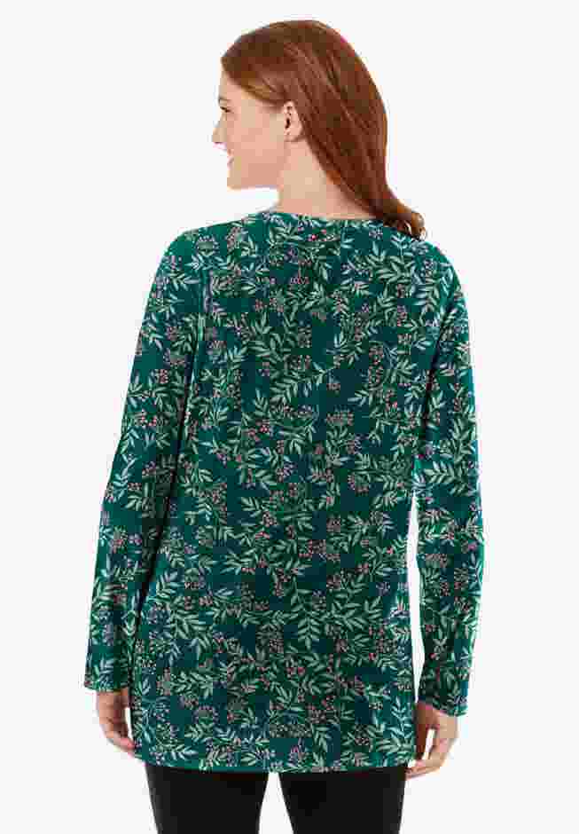 Perfect Printed Long-Sleeve Crewneck Tunic image number 1