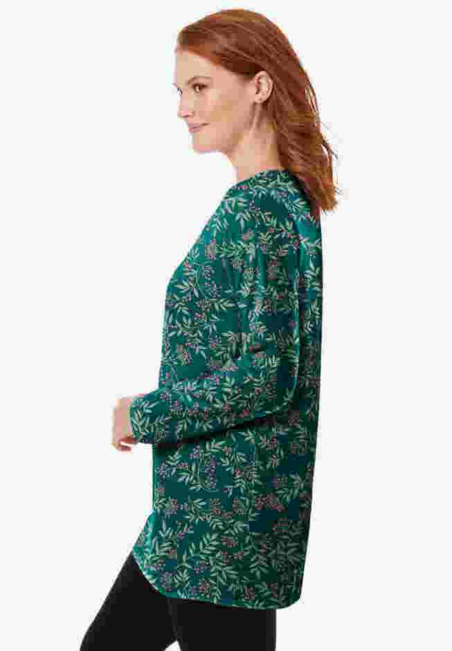 Perfect Printed Long-Sleeve Crewneck Tunic image number 2