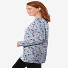 Perfect Printed Long-Sleeve Crewneck Tunic image number null