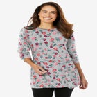 Perfect Printed Long-Sleeve Crewneck Tunic image number null