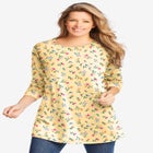 Perfect Printed Long-Sleeve Crewneck Tunic image number null