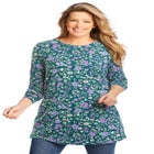 Perfect Printed Long-Sleeve Crewneck Tunic image number null