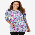 Perfect Printed Long-Sleeve Crewneck Tunic image number null