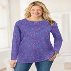 Perfect Printed Long-Sleeve Crewneck Tunic image number null