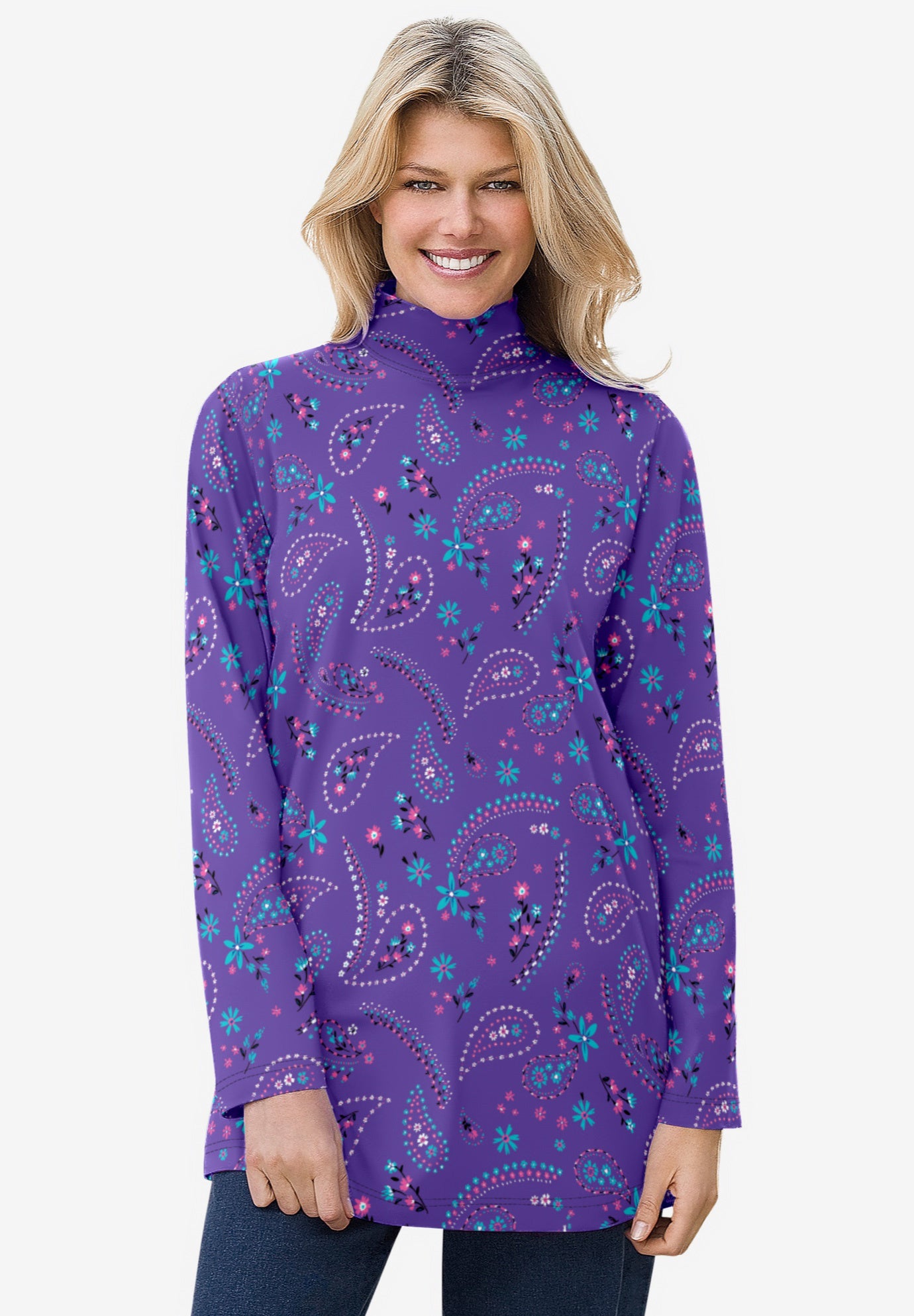 Mockneck Long-Sleeve Tunic image number 0