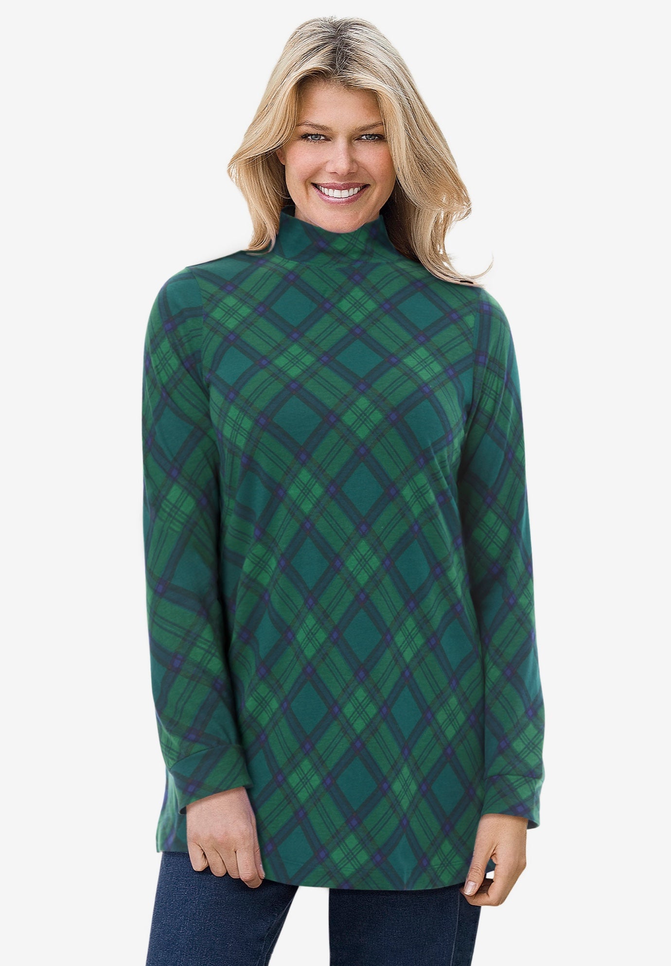 Mockneck Long-Sleeve Tunic image number 0