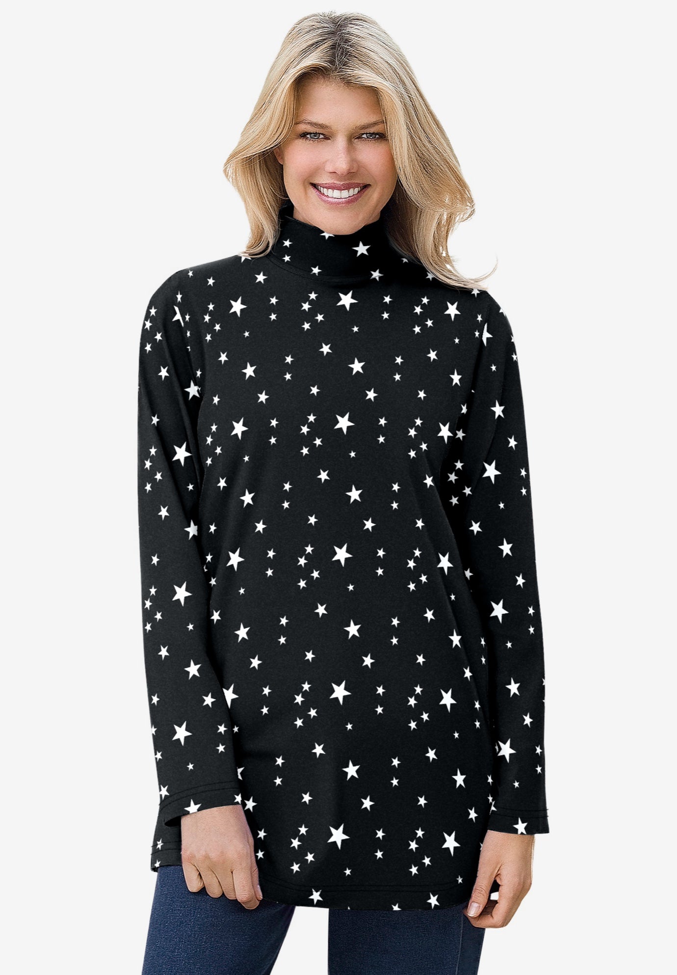 Mockneck Long-Sleeve Tunic image number 0