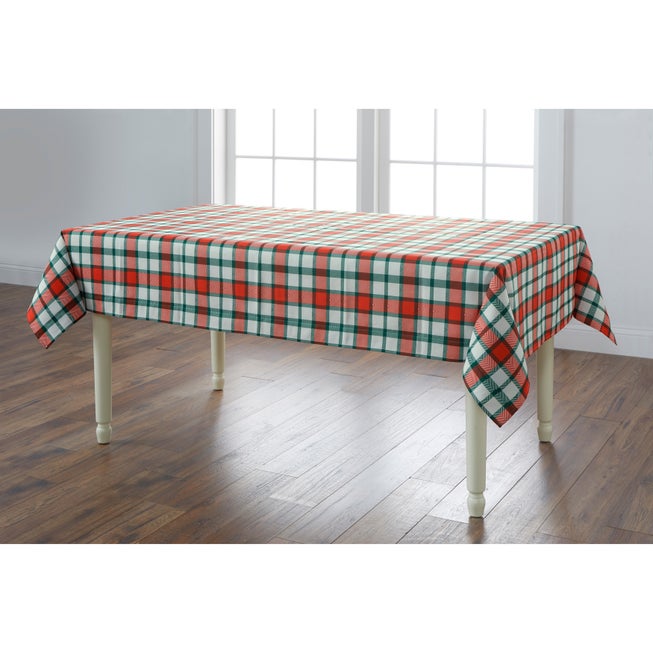 HOLIDAY KITCHEN 52"SQ. PLAID TABLECLOTH image number null