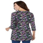 Perfect Printed Three-Quarter Sleeve Crewneck Tunic image number null