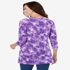 Perfect Printed Three-Quarter Sleeve Crewneck Tunic image number null