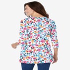 Perfect Printed Three-Quarter Sleeve Crewneck Tunic image number null