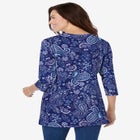 Perfect Printed Three-Quarter Sleeve Crewneck Tunic image number null