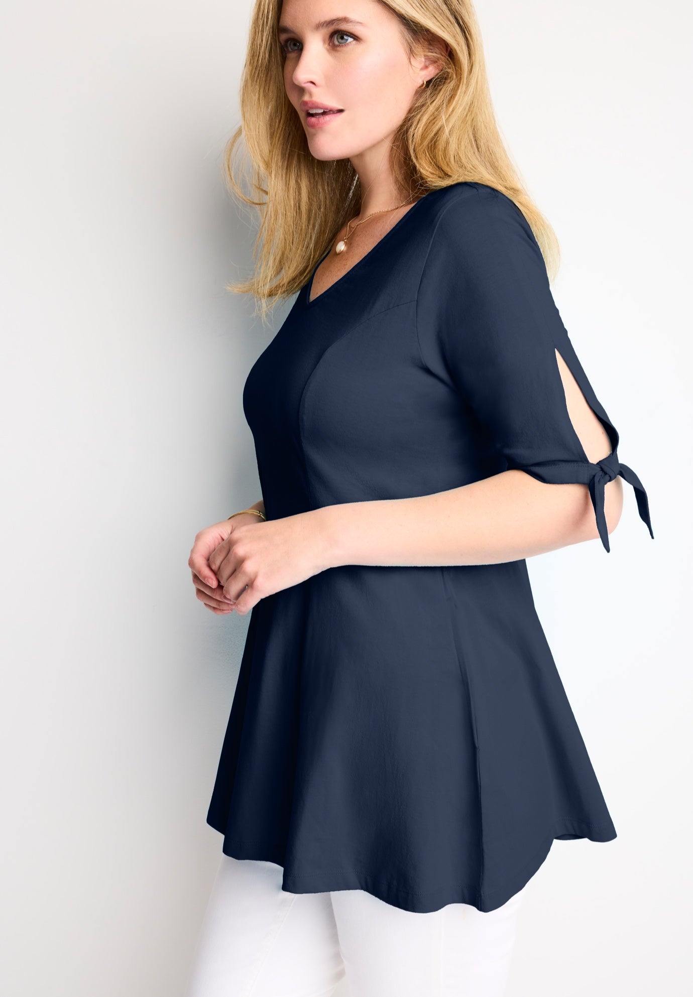 Elbow Tie-Sleeve Tunic image number 1