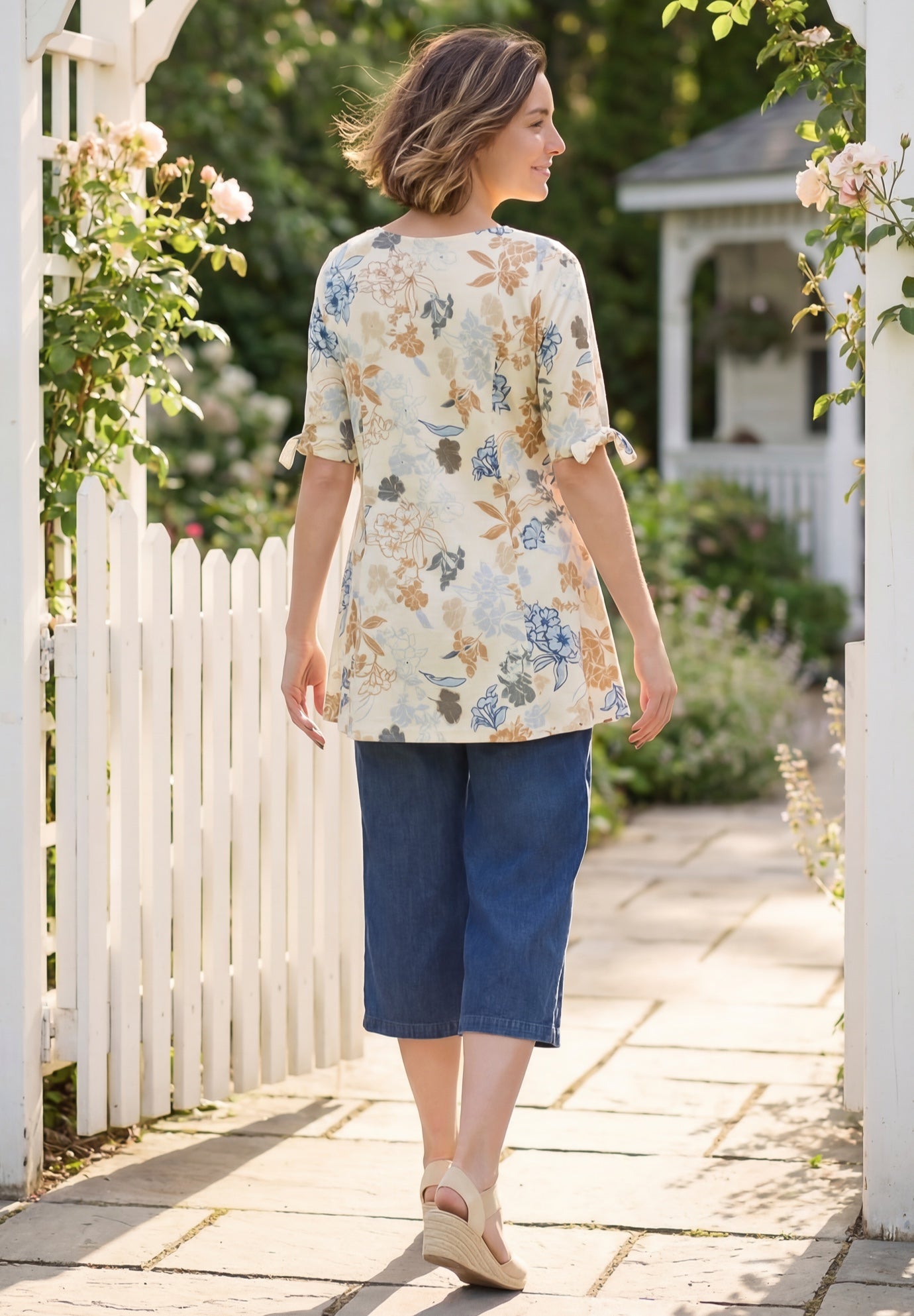 Elbow Tie-Sleeve Tunic image number 1